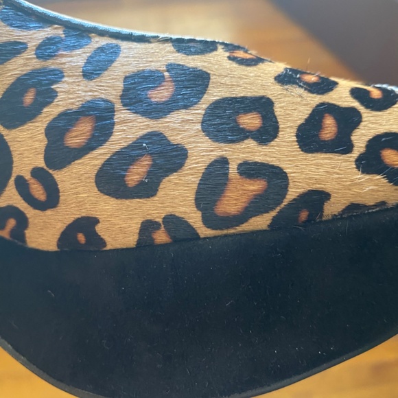 Sacha London Heel Pump Peeptoe Slingback Platform Leopard Leather Suede Elga - Picture 12 of 16